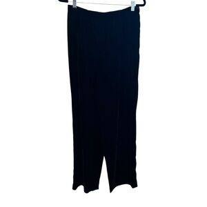 Talbots Black Velvet Straight Leg Trousers Size 12